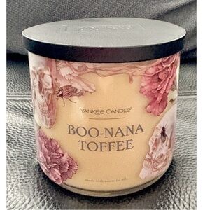 New Yankee Candle Boo-Nana Toffee 3 Wick 14.5oz Sold Out Scent Skull Halloween